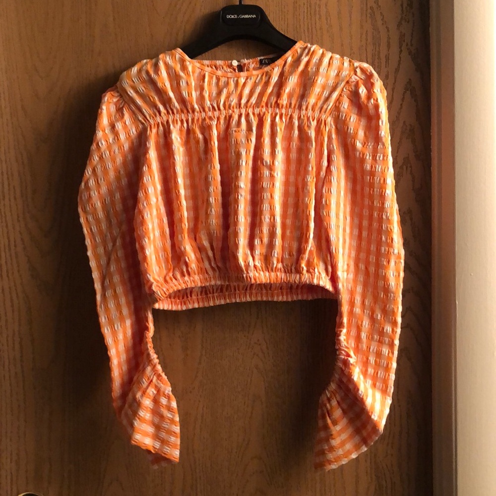 Zara Cropped Gingham Top